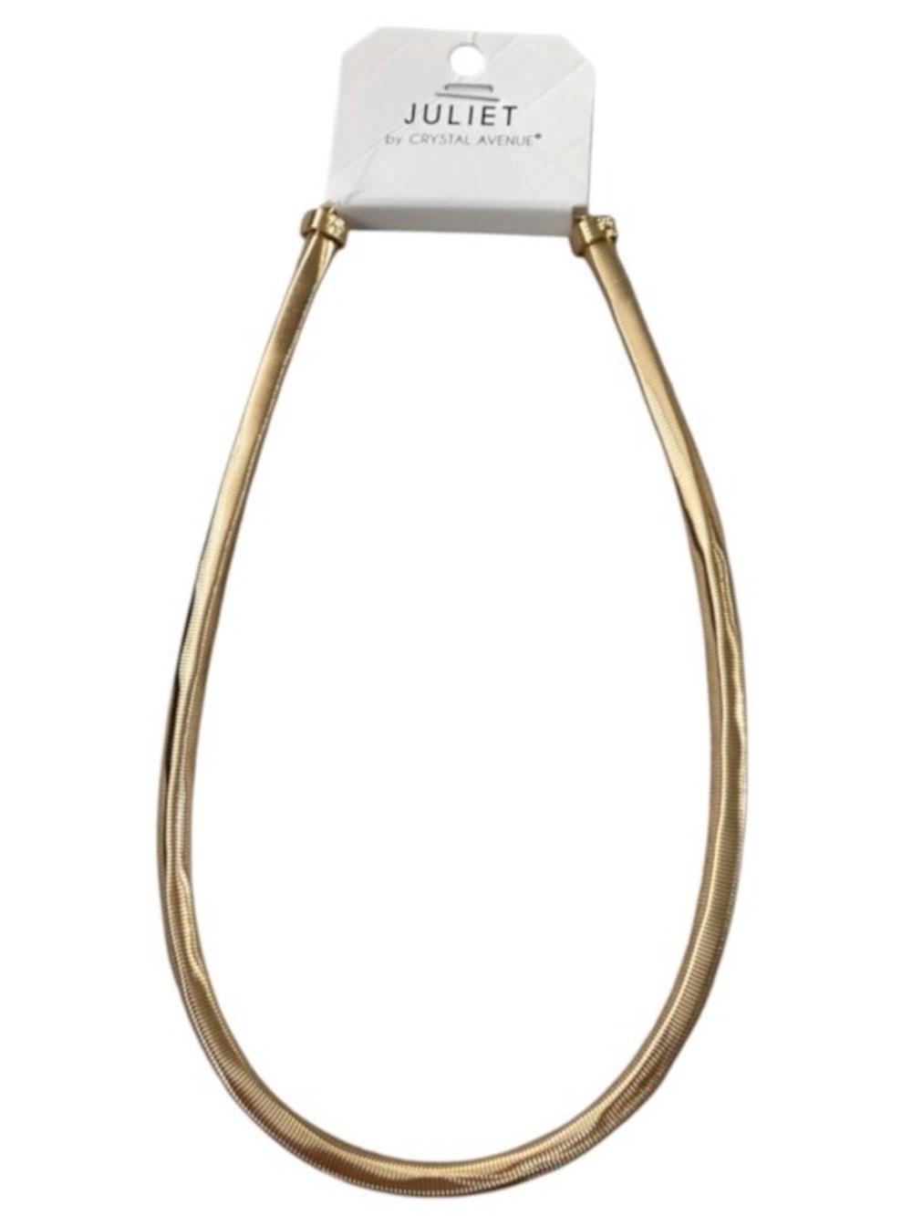 Juliet by Crystal Avenue Round Omega Stretchy Gold Tone Necklace (NWT) - Picture 6 of 7